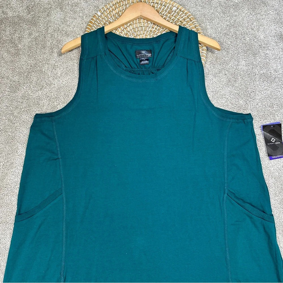 NWT Superfit Hero Hi-Low Jersey Tank Racerback Dress in Forest Green Size 4X - Picture 5 of 12